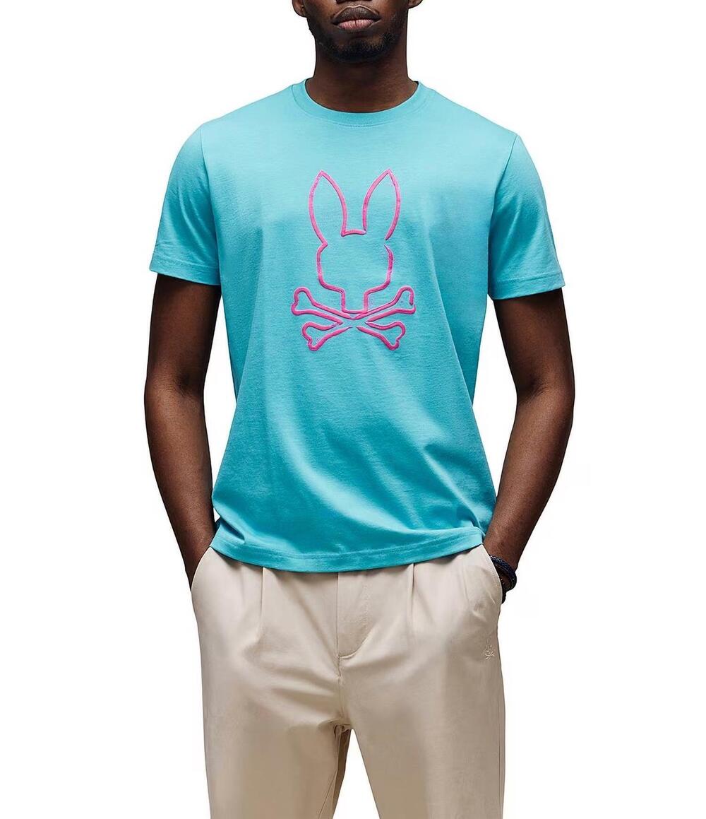NEW PSYCHO BUNNY duncan graphic tee in blue